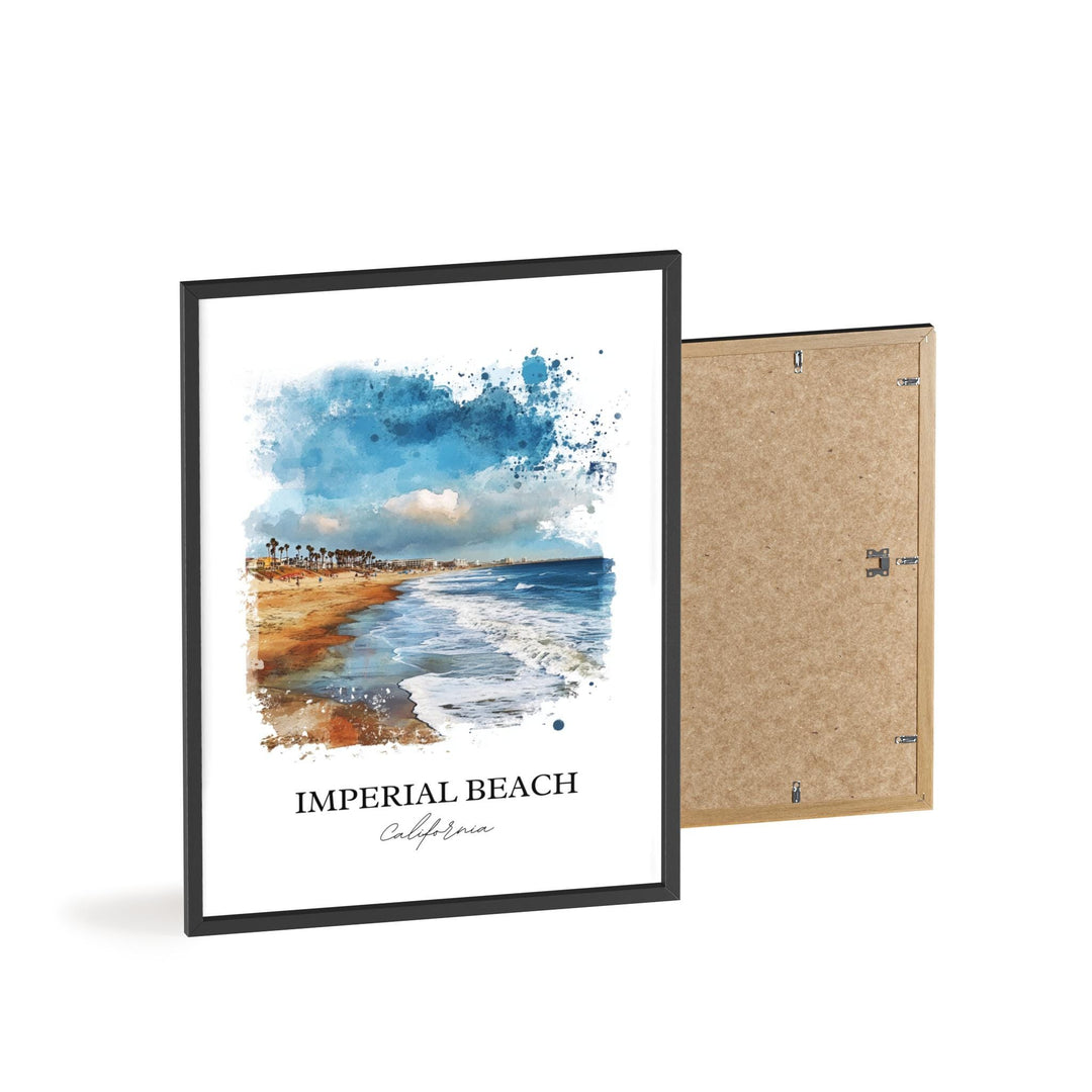 Imperial Beach CA Wall Art, San Diego Print, SoCal Watercolor Art, Imperial Beach Gift, Travel Print, Travel Poster, Housewarming Gift