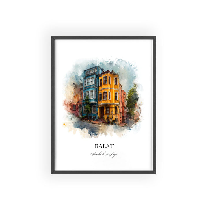 Balat Istanbul Wall Art, Istanbul Print, Istanbul Watercolor Art, Istanbul Turkey Gift, Turkey Print, Travel Poster, Housewarming Gift