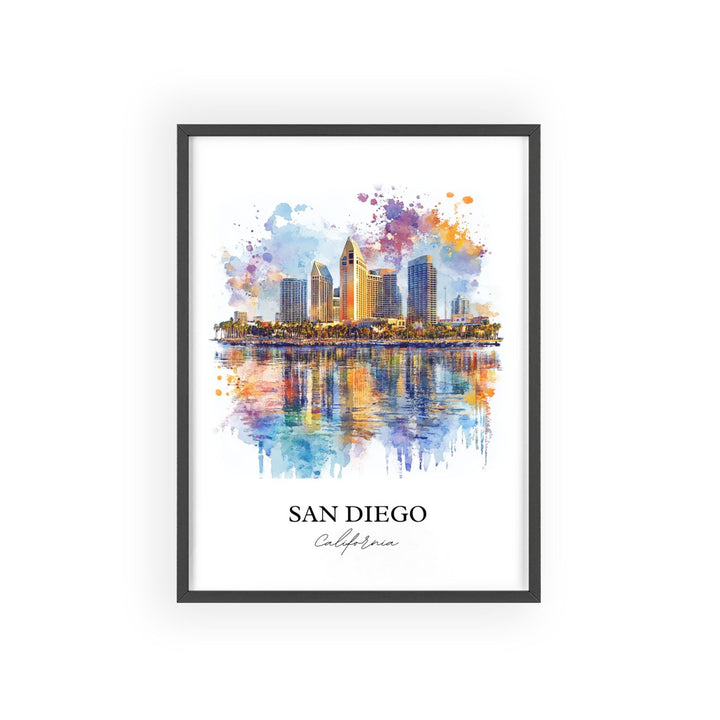 San Diego Wall Art, SoCal Print, California Watercolor Art, San Diego Gift, Travel Print, Travel Poster, Housewarming Gift