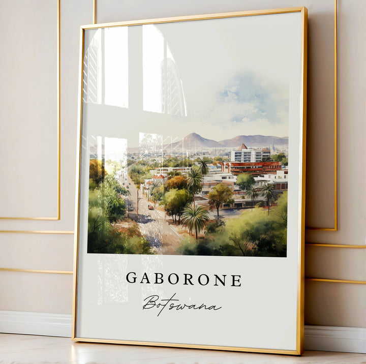 Gaborone Botswana wall art - Botswana, Gaborone poster, Gaborone Wedding gift, Birthday present, Custom Text, Personalized Gift