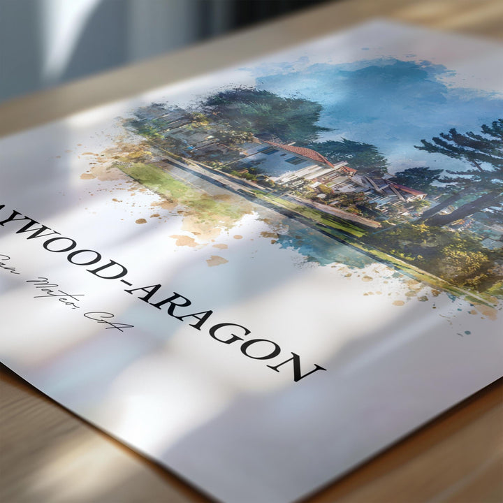 San Mateo, California – Watercolor Art Print