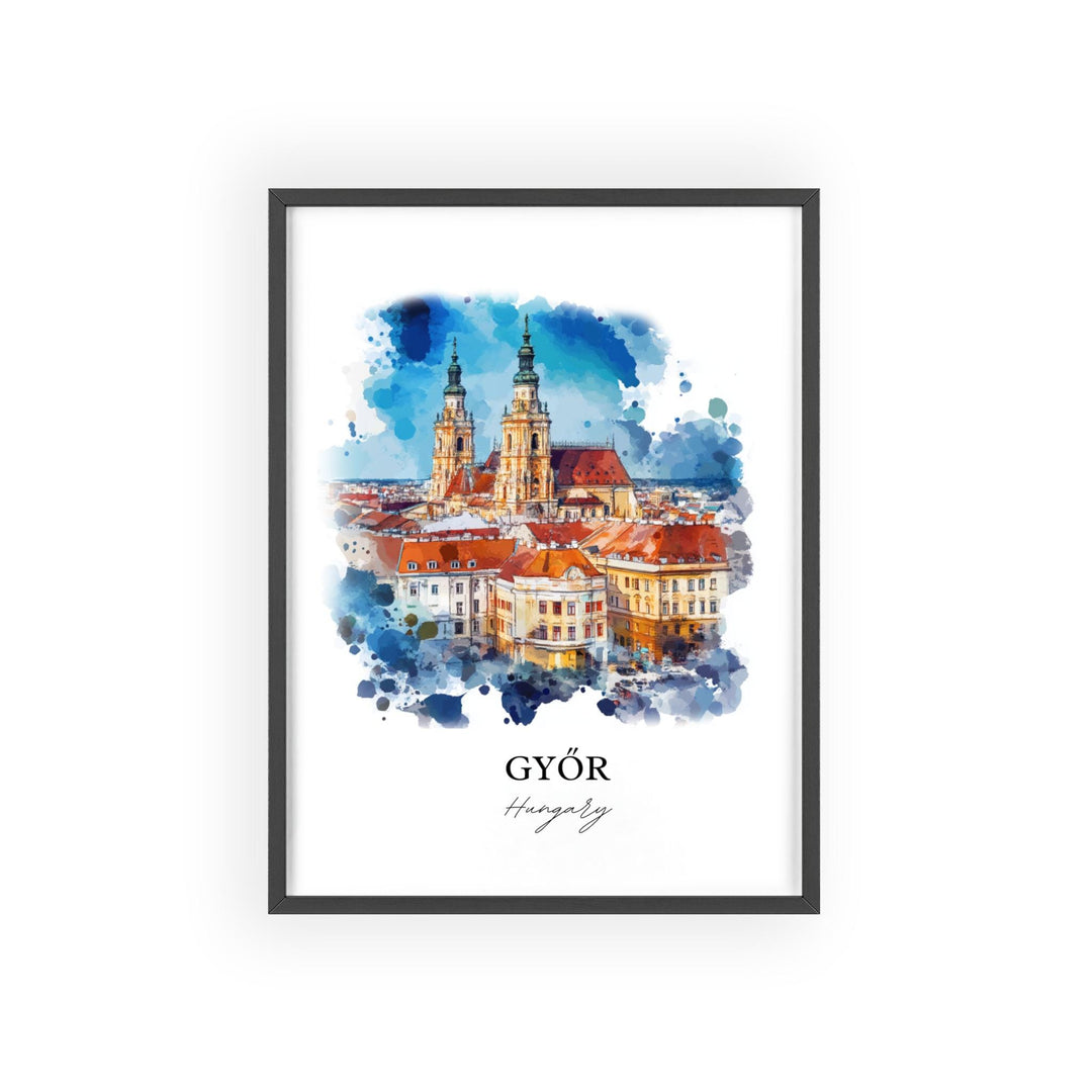 Gyor, Hungary – Watercolor Art Print
