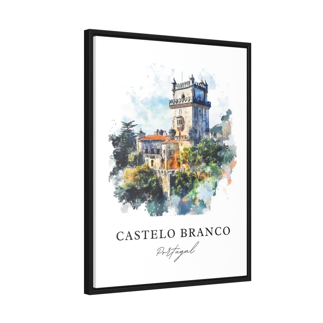 Castelo Branco Art, Castelo Branco Print, Castelo Branco Watercolor, Central Portugal Gift,