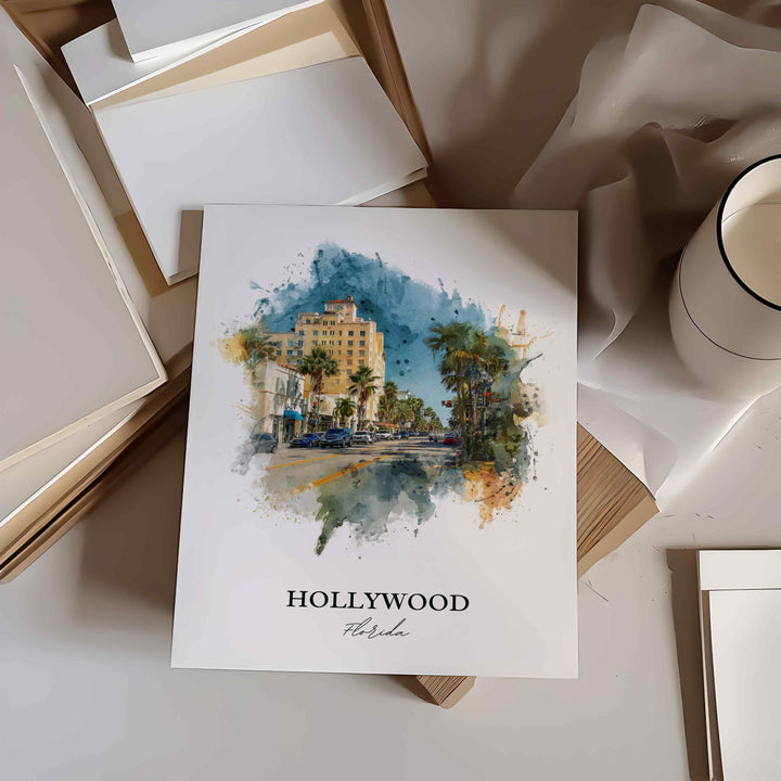 Hollywood, Florida – Watercolor Art Print