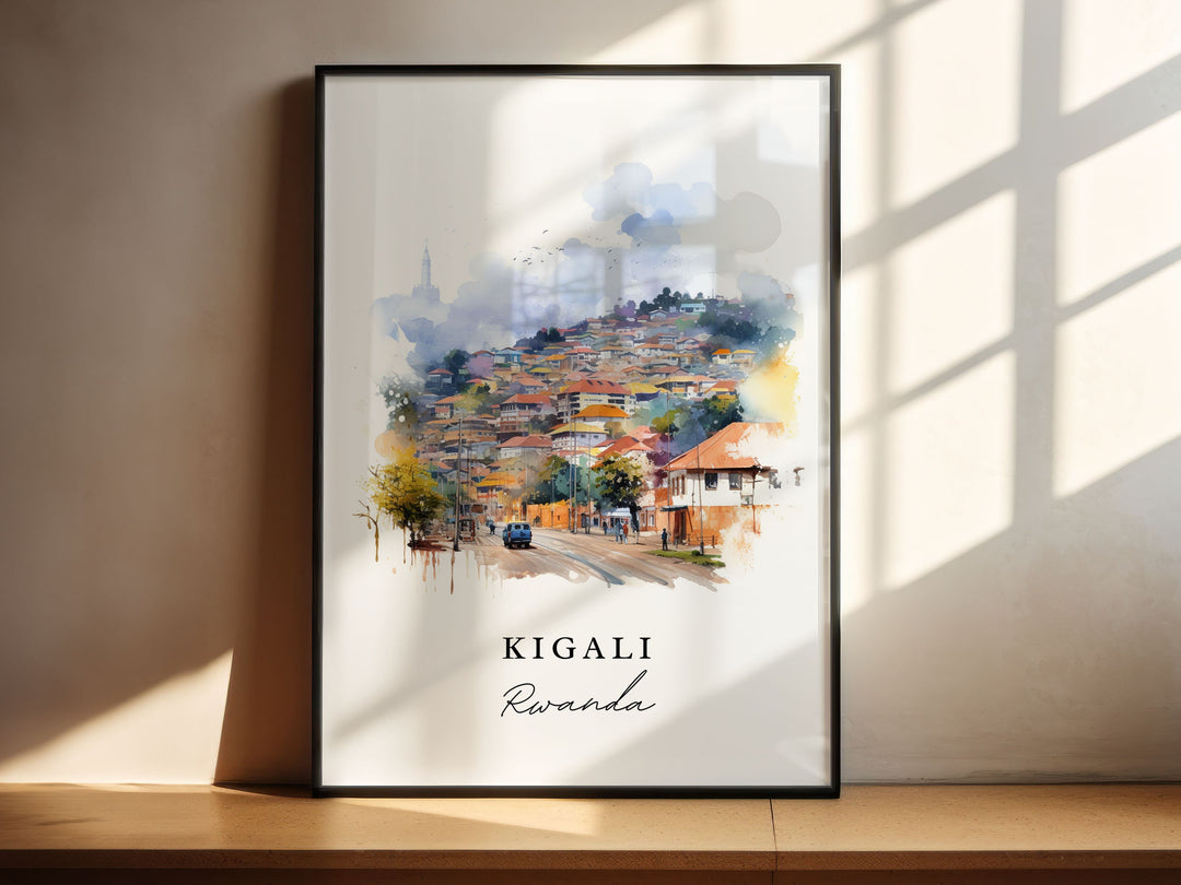 Kigali Africa wall art - Rwanda, Kigali poster, Kigali Rwanda gift, Birthday present, Custom Text, Personalised Gift