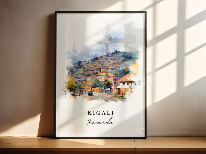 Kigali Africa wall art - Rwanda, Kigali poster, Kigali Rwanda gift, Birthday present, Custom Text, Personalised Gift