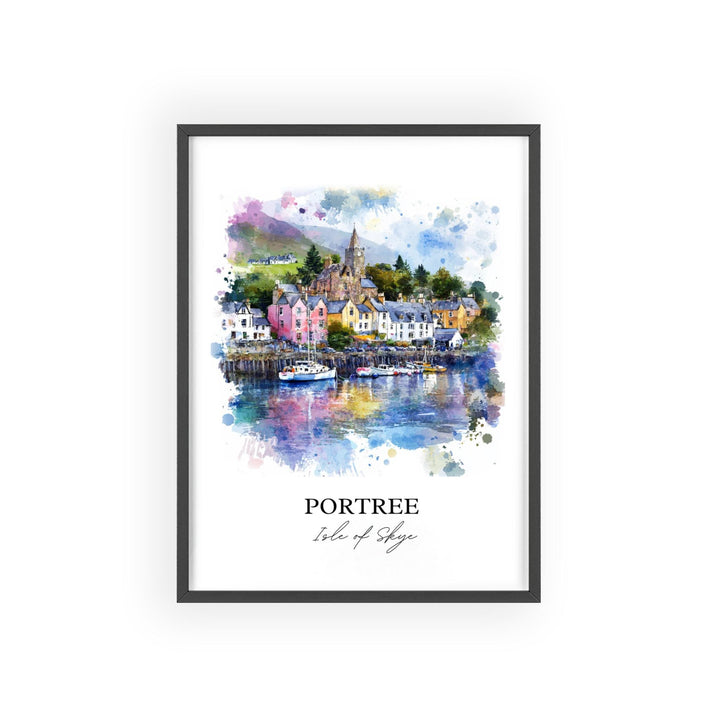 Portree, Isle of Skye, Scotland – Watercolor Art Print