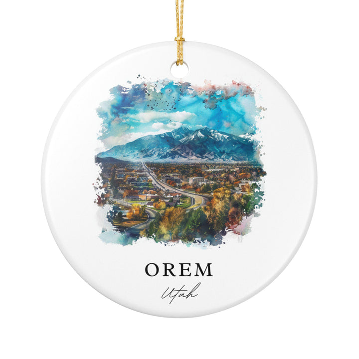 Orem, Utah Ornament: Unique Orem Souvenir, Orem Utah Xmas Decor, and Authentic Utah Gift