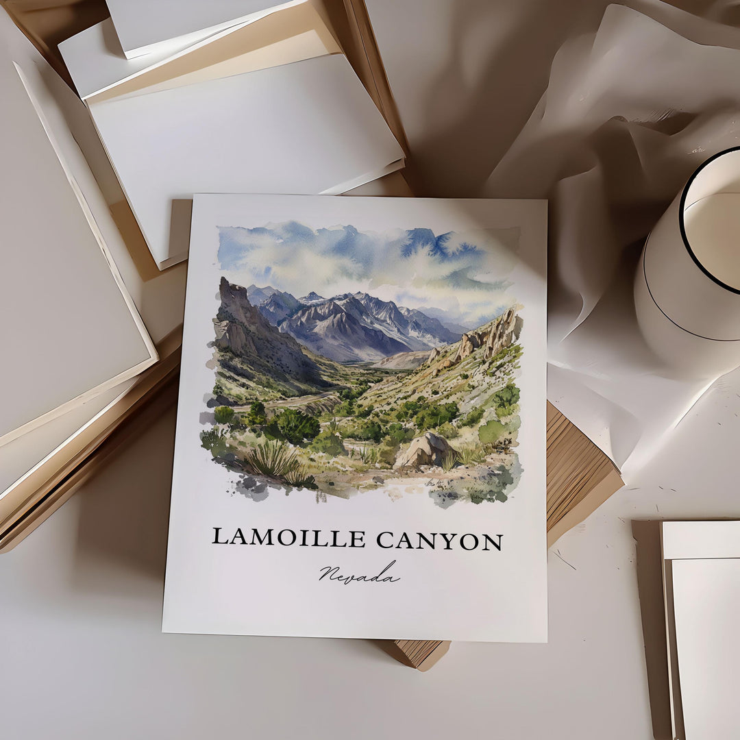 Lamoille Canyon Wall Art, Ruby Dome Print, Elko NV Watercolor Art, Lamoille Canyon NV Gift, Travel Print, Travel Poster, Housewarming Gift
