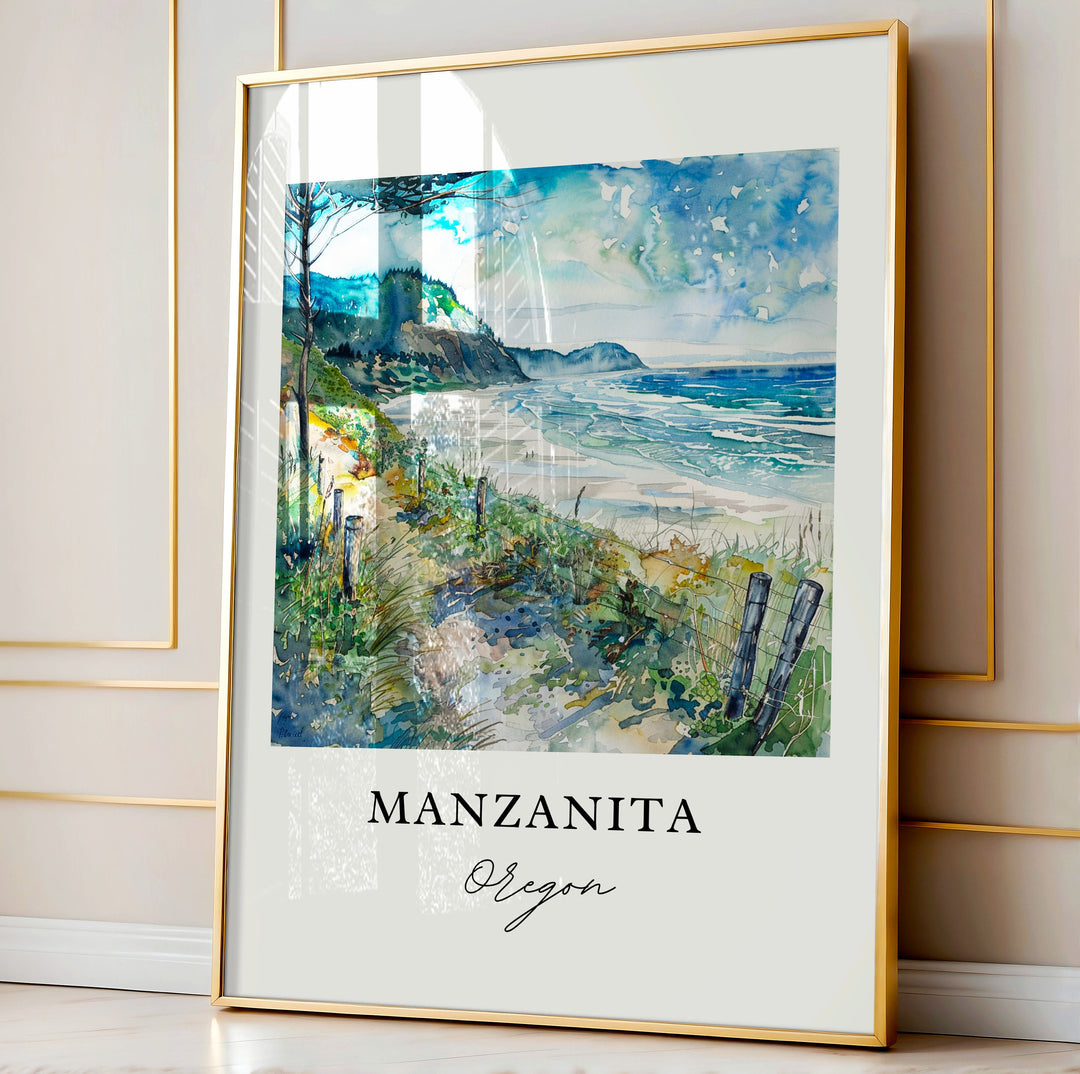 Manzanita, Oregon  - Watercolor Art Print