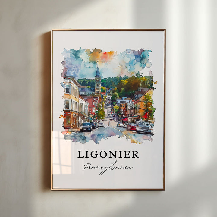 Ligonier Wall Art, Westmoreland County Print, Ligonier Watercolor Art, Ligonier PA Gift,
