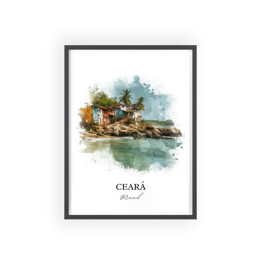 Ceará Wall Art, Ceará Brazil Print, Brazil Watercolor Art, Ceará Brazil Gift, Brazil Travel Print, Travel Poster, Housewarming Gift