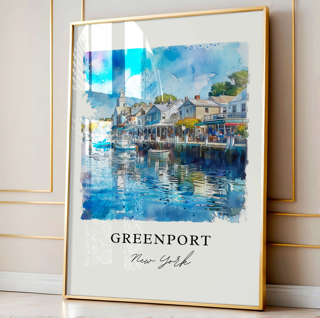 Greenport, USA – Watercolor Art Print