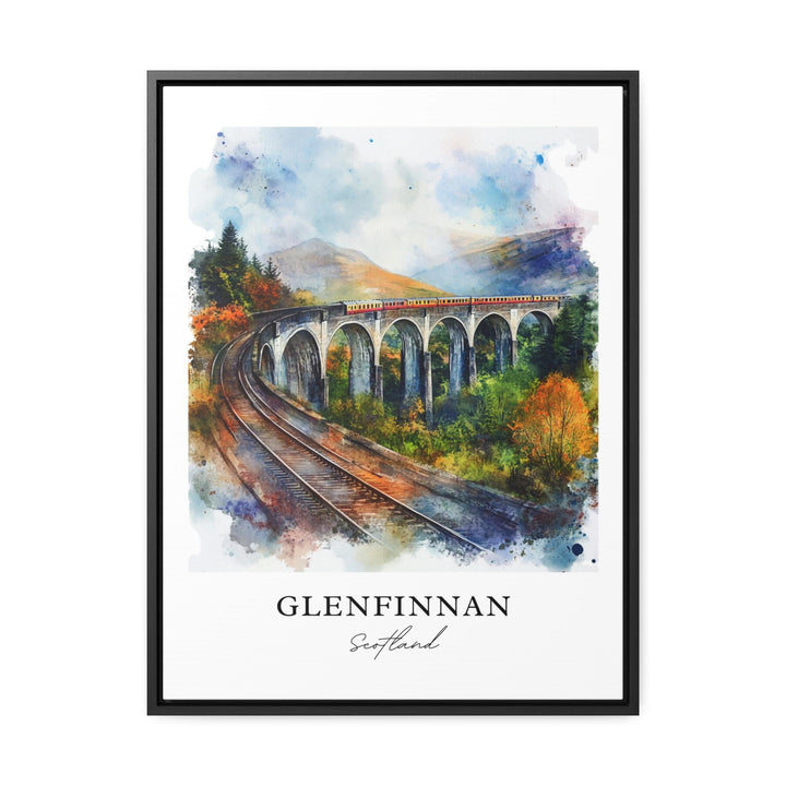 Glenfinnan Wall Art, Glenfinnan Scotland Print, Glenfinnan Watercolor Art, Glenfinnan Gift,