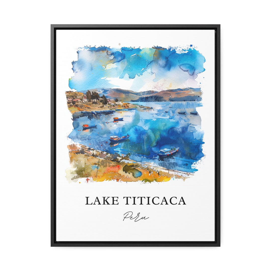 Lake Titicaca Wall Art, Lake Titicaca Peru Print, Lake Titicaca Watercolor, Titicaca Gift,