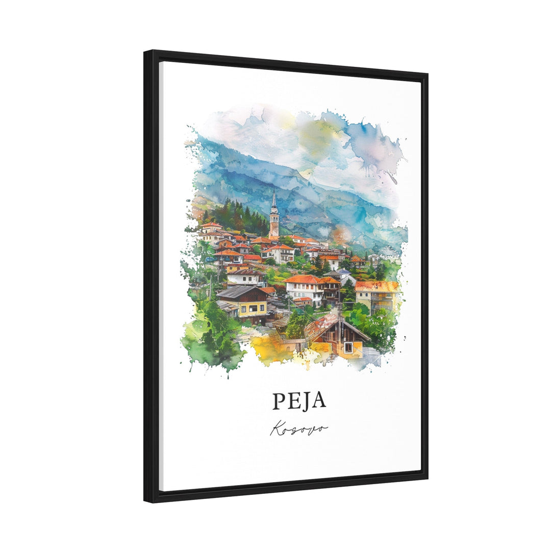 Peja Kosovo Wall Art, Peja Print, Peja Watercolor, Rugova Kosovo Gift, Travel Poster, Housewarming Gift