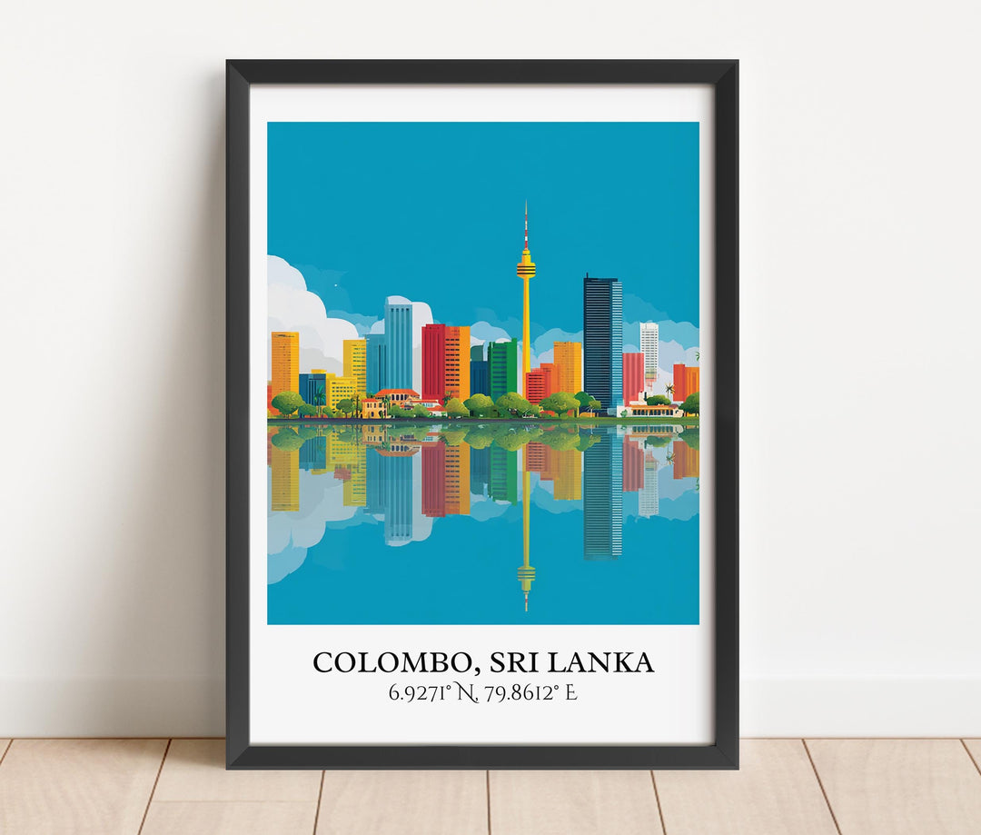 Colombo Sri Lanka Art, Sri Lanka Retro Travel Art, Sri Lanka Home Decor, Sri Lanka Gift, Colombo Art, Travel Prints, Housewarming Gift