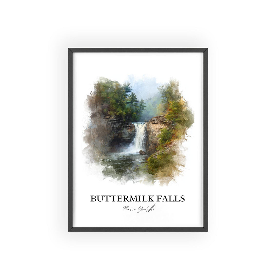 Buttermilk Falls Wall Art, Ithaca NY Print, Tompkins County Artwork, Buttermilk Falls Gift, Travel Print, Travel Poster, Housewarming Gift