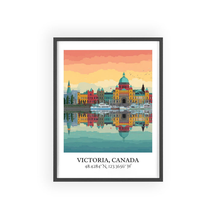 Victoria Canada Art, Canada Retro Travel Art, Canada Home Decor, Canada Gift, Victoria Canada Travel Art, Travel Prints, Housewarming Gift