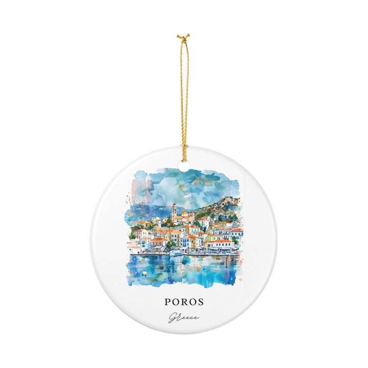 Poros, Greece Ornament: Unique Poros Greece Souvenir, Poros Greece Xmas Decor, and Authentic Poros Greece Gift