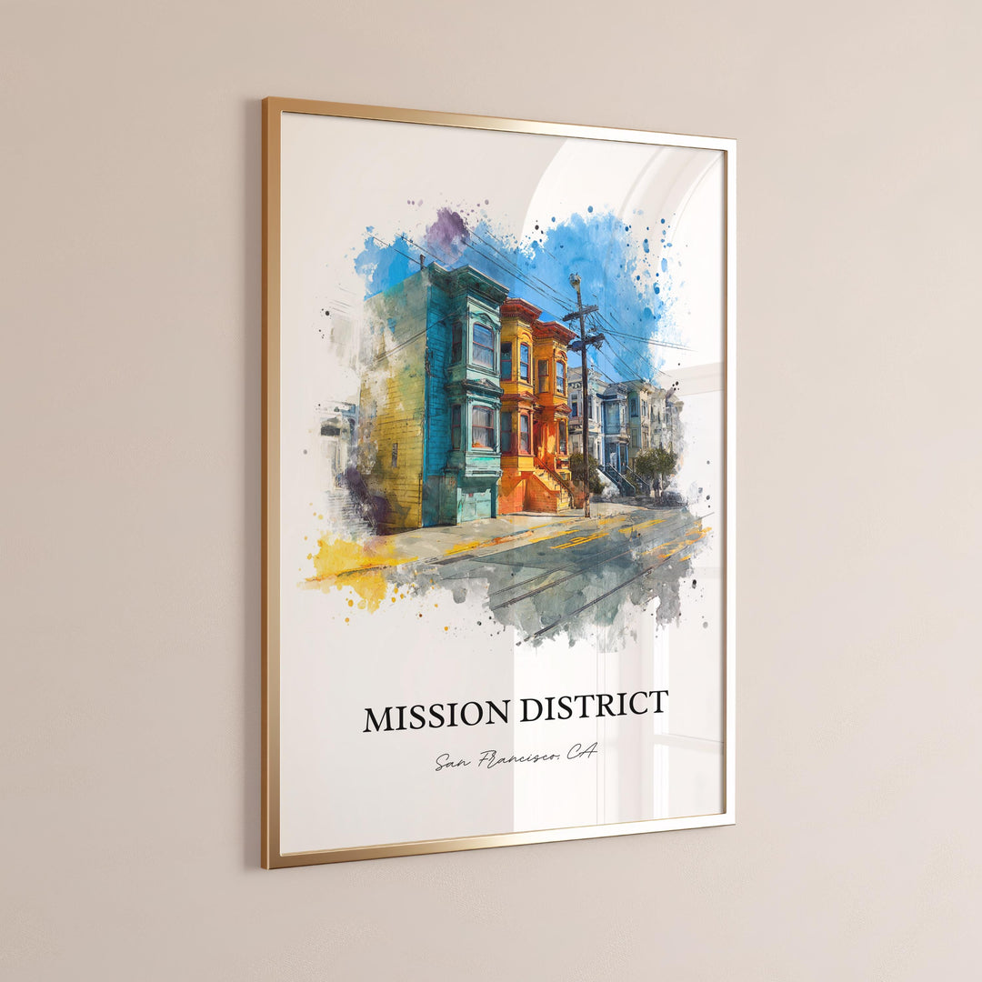Mission District, California – Watercolor Art Print