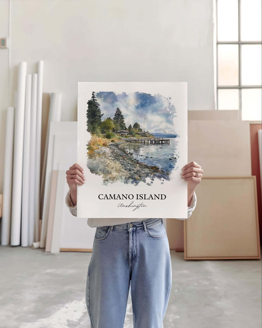 Camano Island Wall Art, Camano WA Print, Washington Watercolor Art, Camano Island Gift, Travel Print, Travel Poster, Housewarming Gift