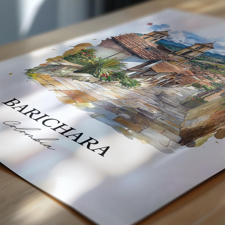 Barichara Wall Art, Colombia Print, Colombia Watercolor Art, Barichara Gift, Travel Print, Travel Poster, Housewarming Gift