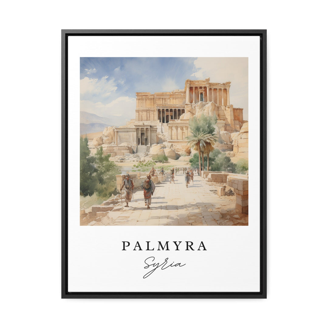 Palmyra traditional travel art - Syria, Palmyra poster, Wedding gift, Birthday present, Custom Text, Personalized Gift