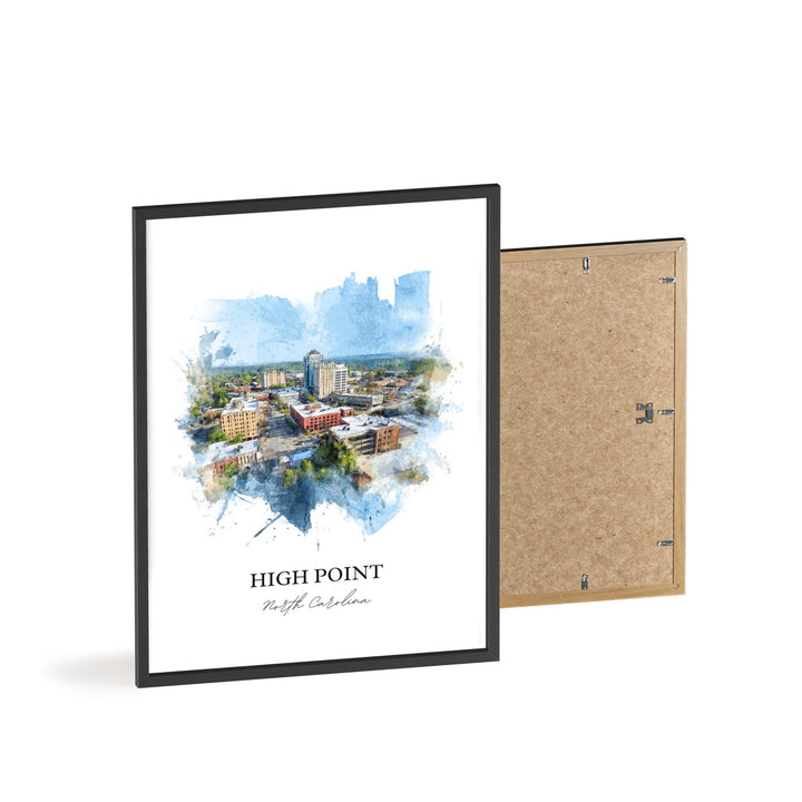 High Point, North Carolina – Watercolor Art Print