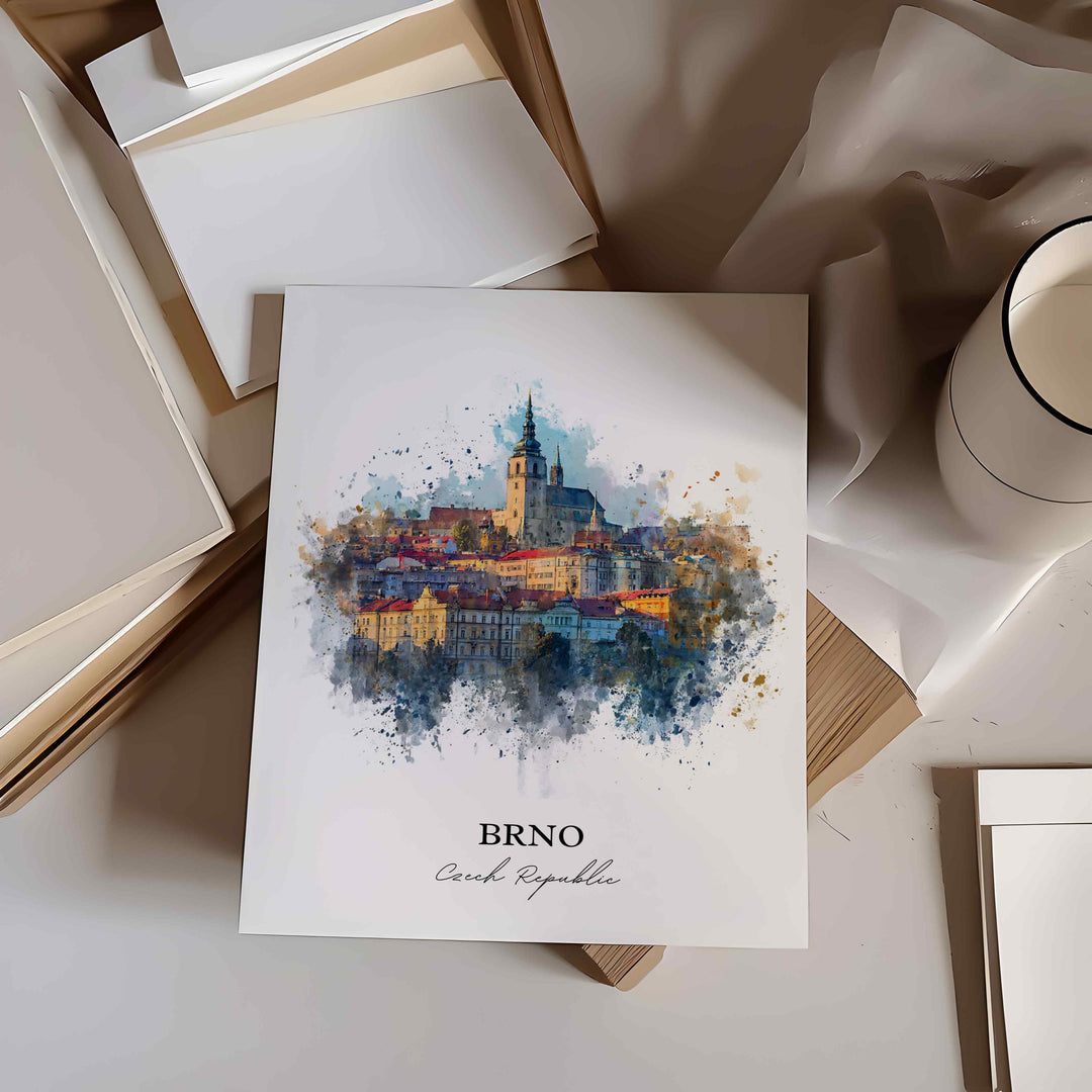 Brno, Czech Republic – Watercolor Art Print