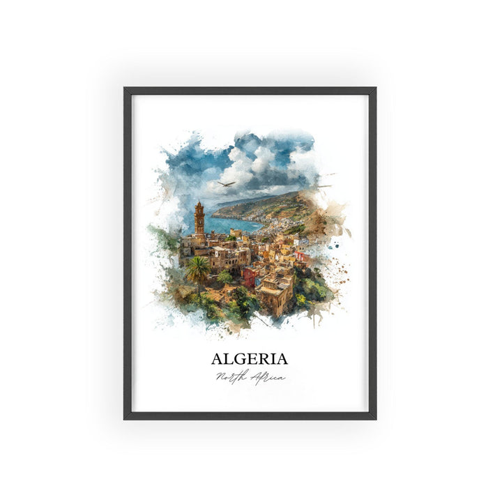 Algeria Wall Art, Algeria Print, Algeria Watercolor Art, Algeria Gift, Algeria Travel Print, Travel Poster, Housewarming Gift