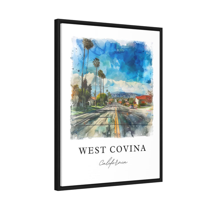 West Covina CA Wall Art, West Covina Print, West Covina Watercolor Art, West Covina Gift,