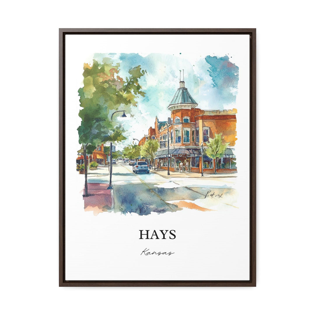 Hays Kansas Wall Art, Ellis County Print, Kansas Watercolor Art, Hays KS Gift, Travel Print, Travel Poster, Housewarming Gift