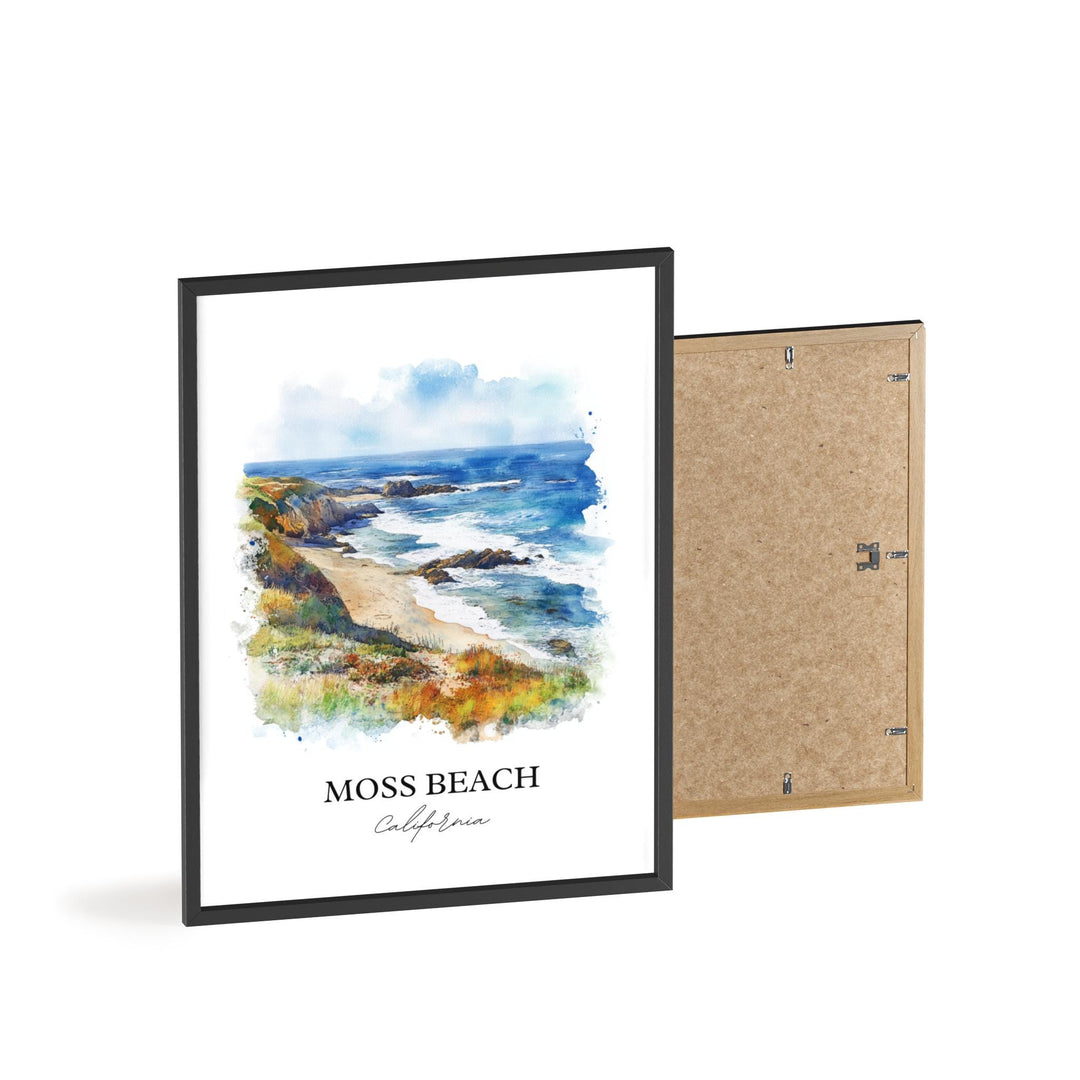Moss Beach Wall Art, Moss Beach Print, San Mateo County Artwork, Moss Beach Gift, Travel Print, Travel Poster, Housewarming Gift