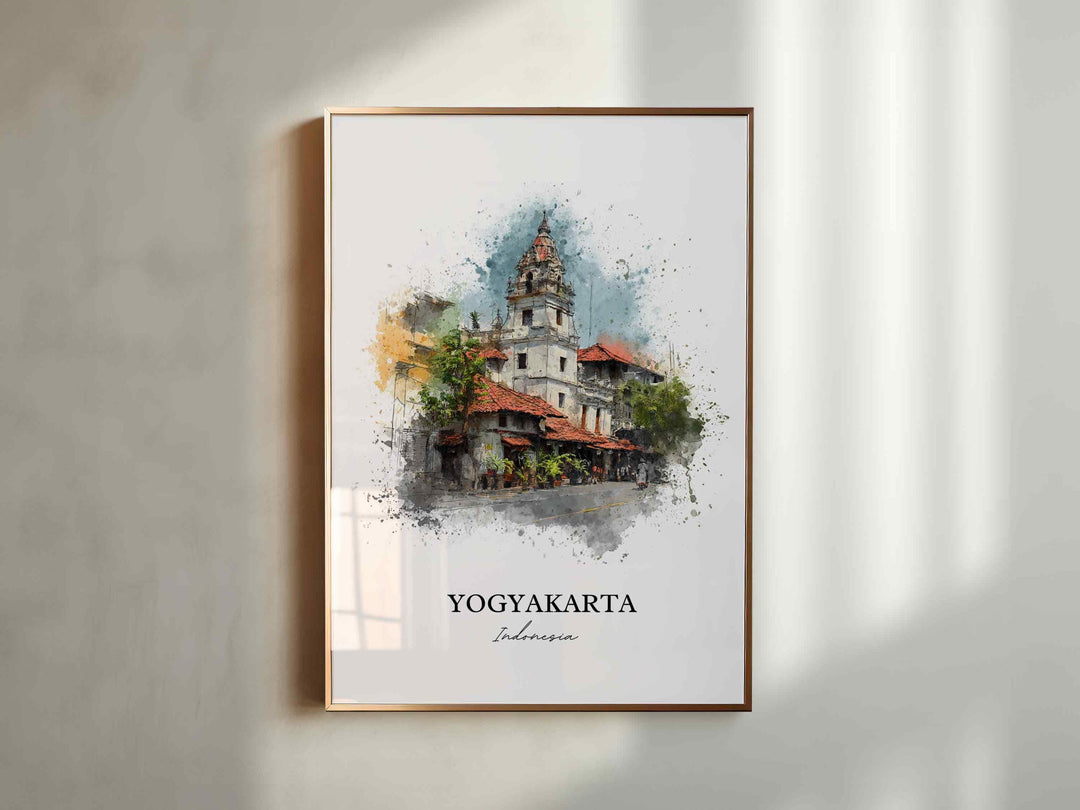 Yogyakarta, Indonesia – Watercolor Art Print