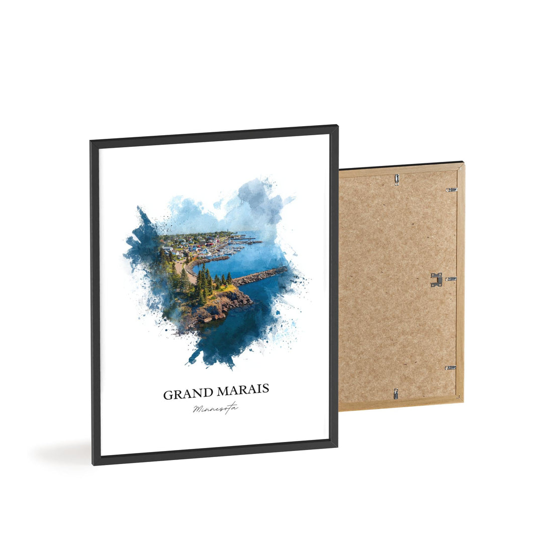 Grand Marais, Minnesota – Watercolor Art Print