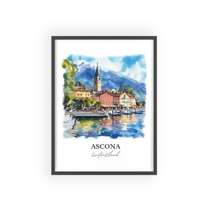 Ascona Travel Print Wall Art Ascona Wall Hanging Home Décor Ascona Gift Art Lovers Switzerland Art Lover Gift Ascona Poster