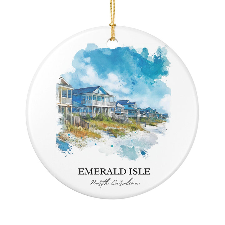 Emerald Isle Ornament: Unique Emerald Isle Souvenir, Basel Emerald Isle NC Decor, and Authentic Emerald Isle Gift