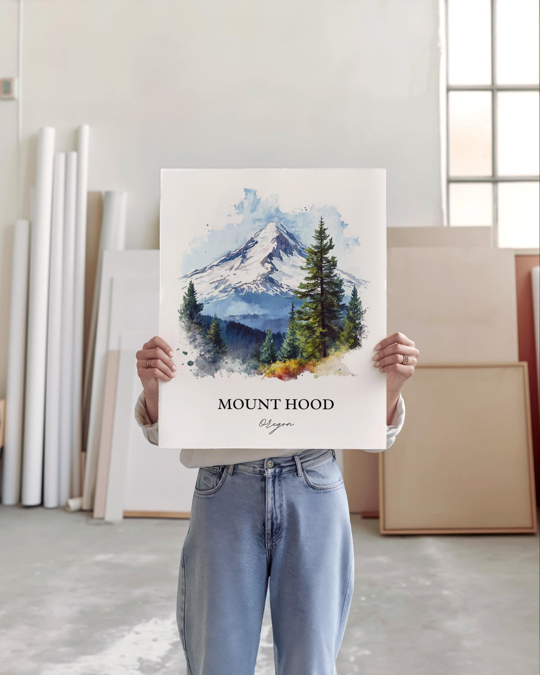 Mount Hood, Oregon, USA – Watercolor Art Print