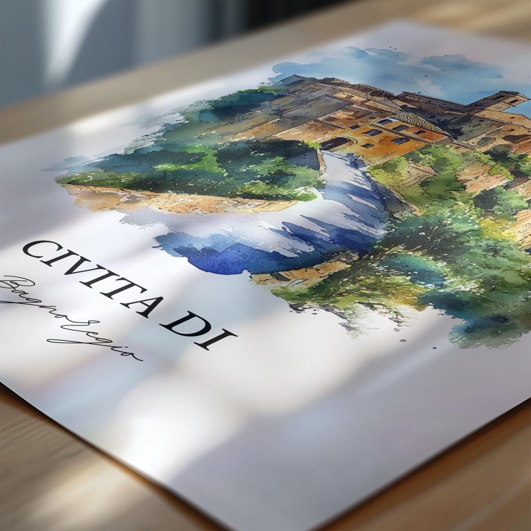 Civita di Bagnoregio Wall Art, Viterbo Print, Italy Artwork, Civita di Bagnoregio Gift, Travel Print, Travel Poster, Housewarming Gift