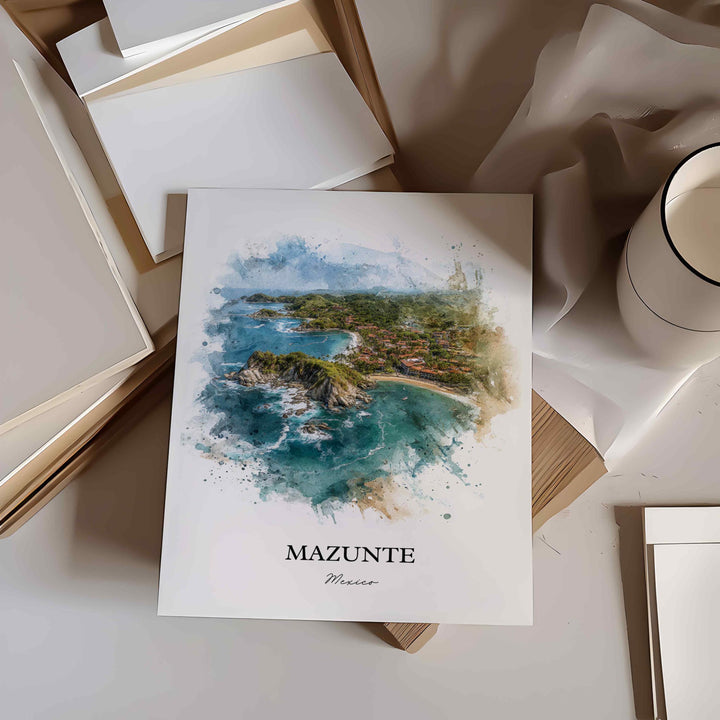 Mazunte, Mexico – Watercolor Art Print Mermejita