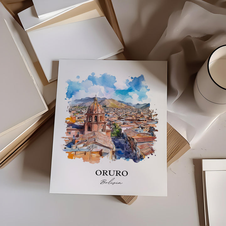 Oruro, Bolivia – Watercolor Art Print