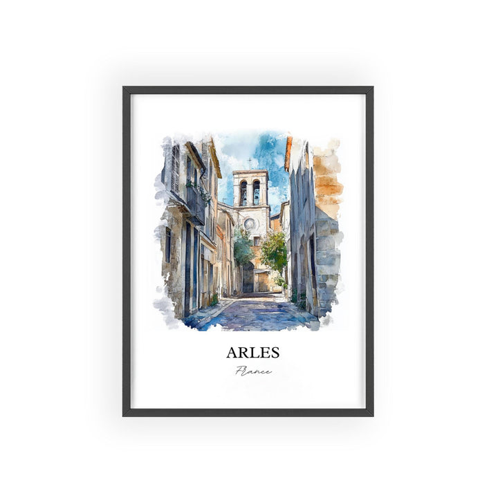 Arles France Wall Art, Provence Region Print, France Watercolor Art, Arles France Gift, Travel Print, Travel Poster, Housewarming Gift