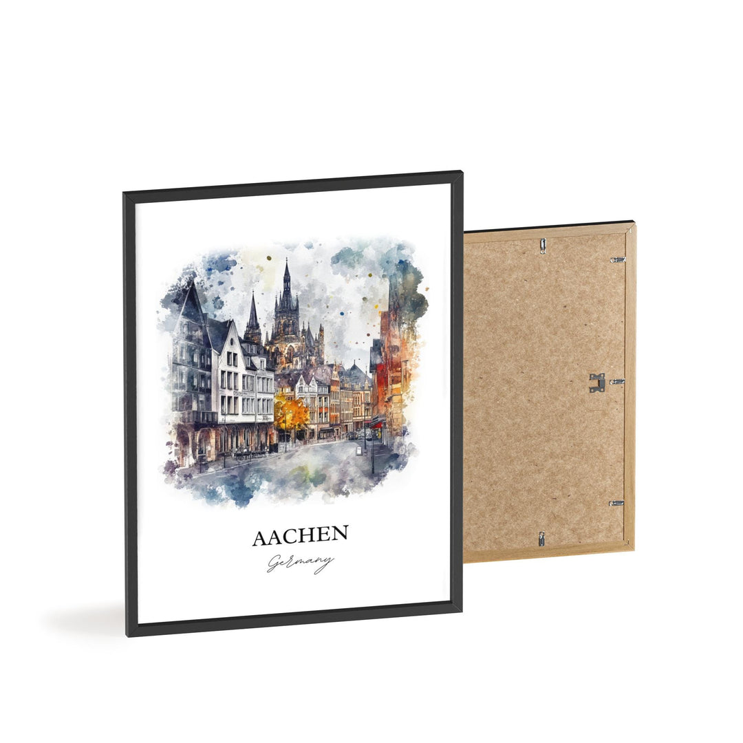 Aachen Germany Wall Art, Cologne Print, Germany Watercolor Art, Aachen Gift, Travel Print, Travel Poster, Housewarming Gift
