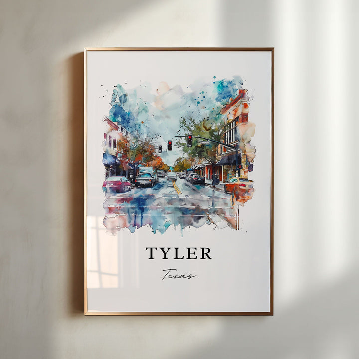 Tyler Texas Wall Art, Tyler TX Print, Tyler Texas Watercolor Art, Tyler Texas Art Gift,