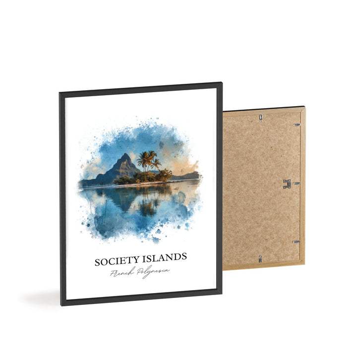 Society Islands Wall Art, Polynesia Print, French Polynesia Artwork, Society Islands Gift, Travel Print, Travel Poster, Housewarming Gift