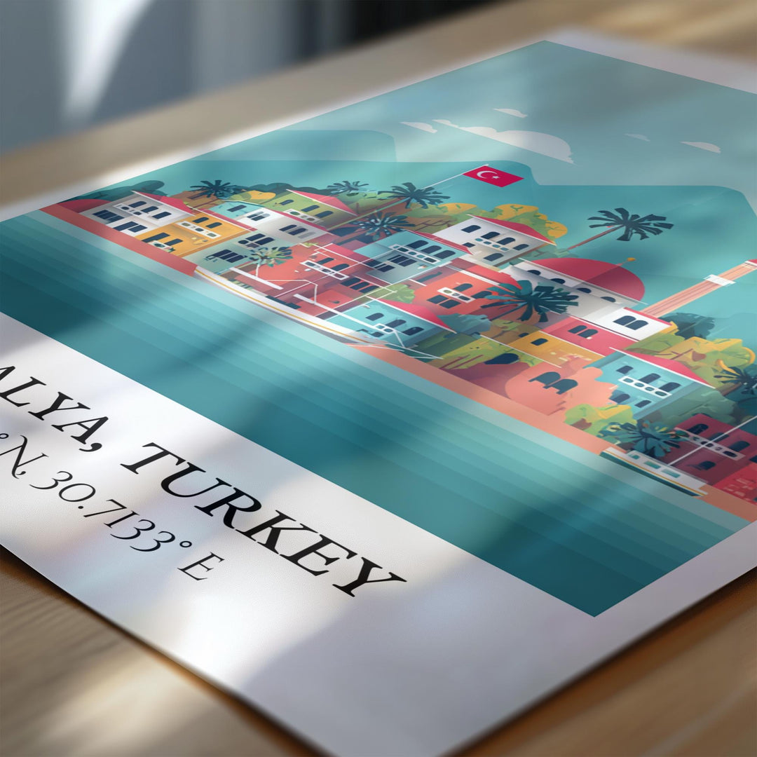 Antalya Wall Art, Antalya Travel Art, Antalya Home Decor, Antalya Turkey Gift, Turkey Travel Art, Antalya Turkey Print, Housewarming Gift