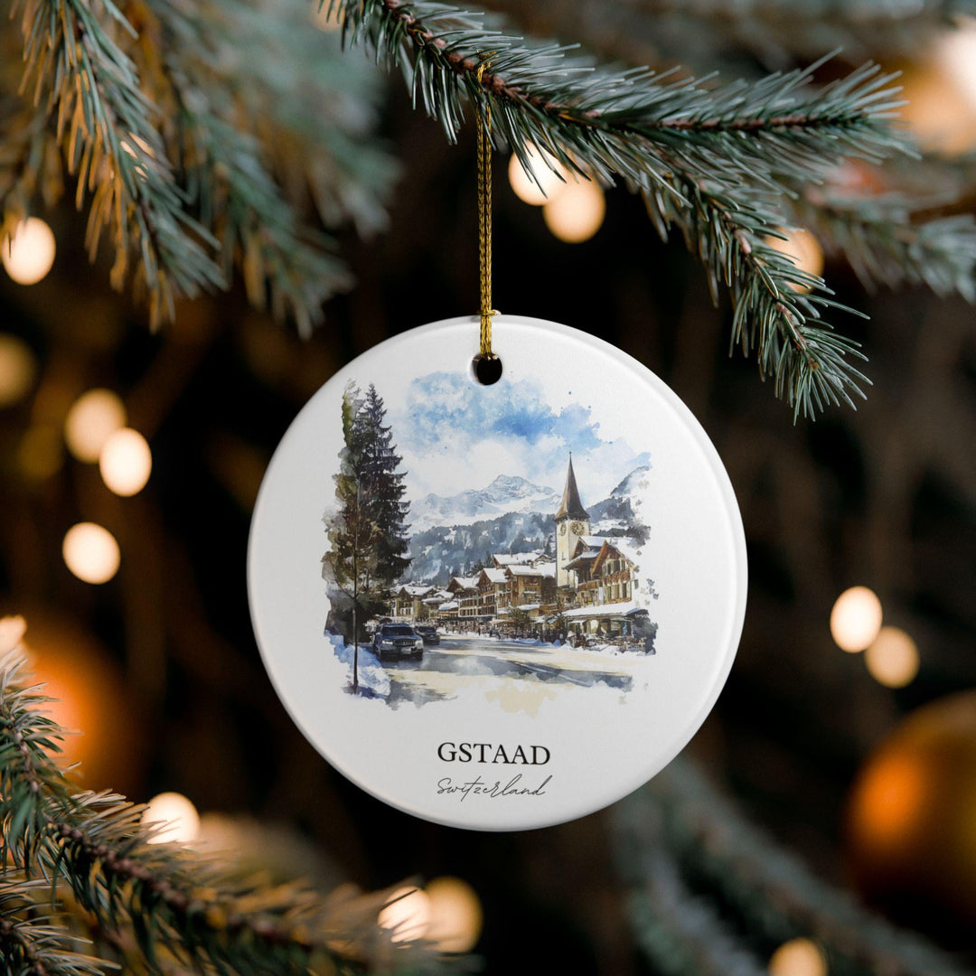 Gstaad Switzerland Ornament: Unique Gstaad Souvenir, Gstaad Xmas Decor, and Authentic Switzerland Gift