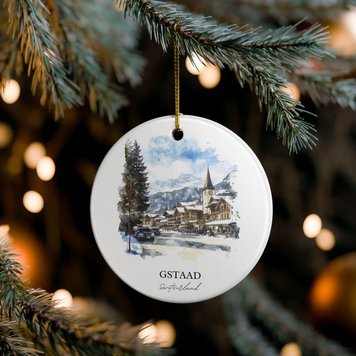 Gstaad Switzerland Ornament: Unique Gstaad Souvenir, Gstaad Xmas Decor, and Authentic Switzerland Gift