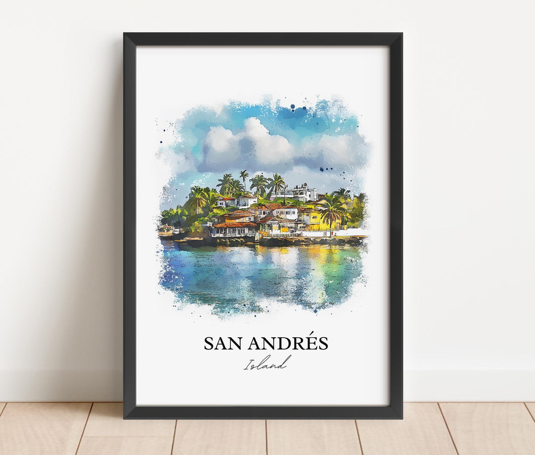 San Andrés Island Wall Art, Nicaragua Print, Colombia Watercolor Art, San Andrés Island Gift, Travel Print, Travel Poster, Housewarming Gift
